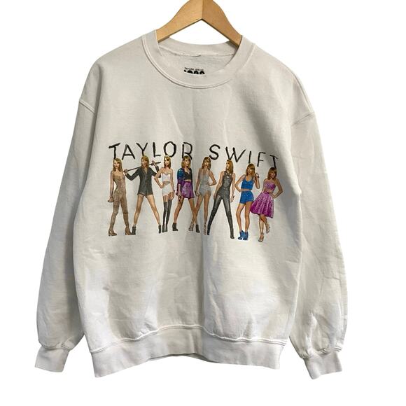 Taylor Swift 1989 White Crew Neck Sweater Women’s Size Medium - Picture 1 of 8